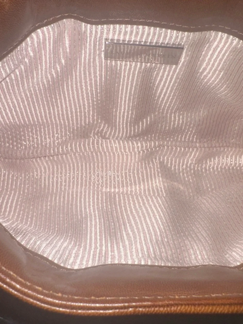 Lauren Merkin Brown Pleated Leather Clutch